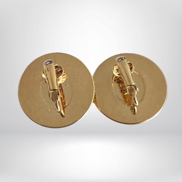 1986 Midnight Moon Clip Earrings with Circle Sunburst Pattern Avon | NIB - Picture 2 of 3